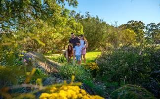 Family at the WA Botanic Garden entrance beds Family at the WA Botanic Garden entrance beds
