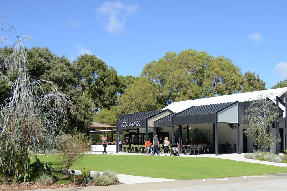 Poolgarla Family Area Poolgarla Family Area featuring Koorak Cafe, lawn, playground and plenty of trees.