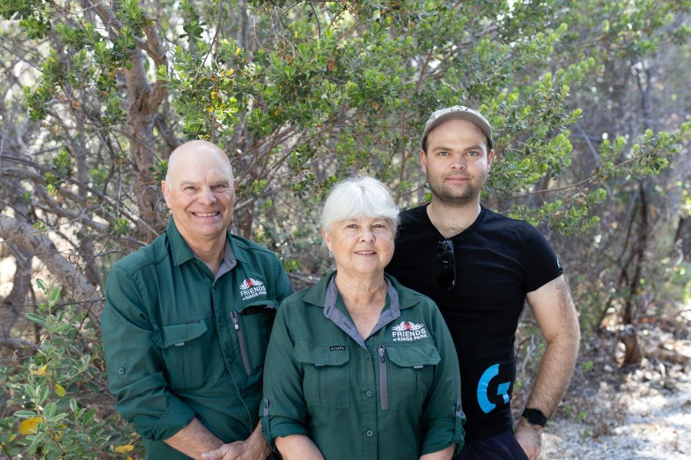 Ian, Joanne and Sam from Friends of Kings Park's Bushland Carers Ian, Joanne and Sam from Friends of Kings Park's Bushland Carers