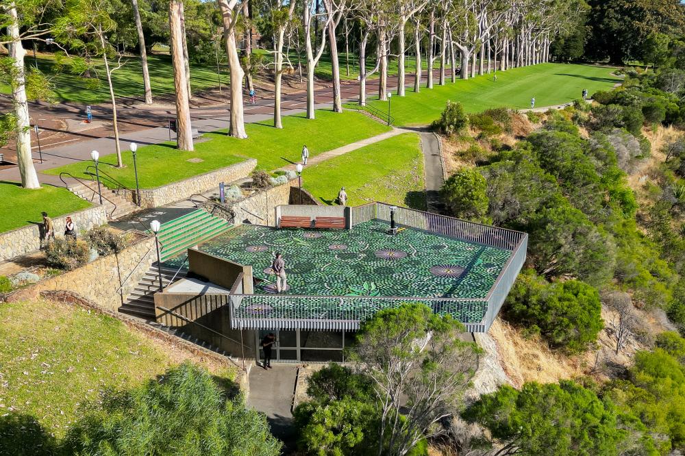 Kamsani Bin-Salleh on Kaarta Gar-up Drone photo of Kamsani Bin-Salleh on Kaarta Gar-up mural