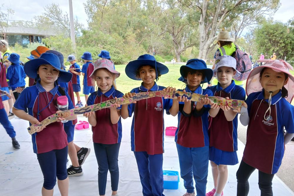 Students do tree wrap activity as part of Noongar Boodja's 2024 Birak Festival Students do tree wrap activity as part of Noongar Boodja's 2024 Birak Festival
