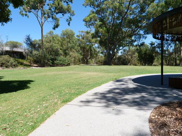 The Exhibition Ground is a large, sunlit area of grass near the Kings Park Education building.