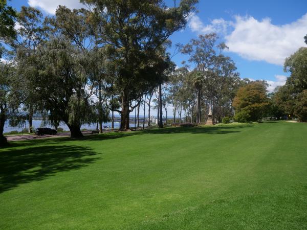 Victoria Lawn is located on Fraser Ave, next to the Queen Victoria statue, overlooking Perth city